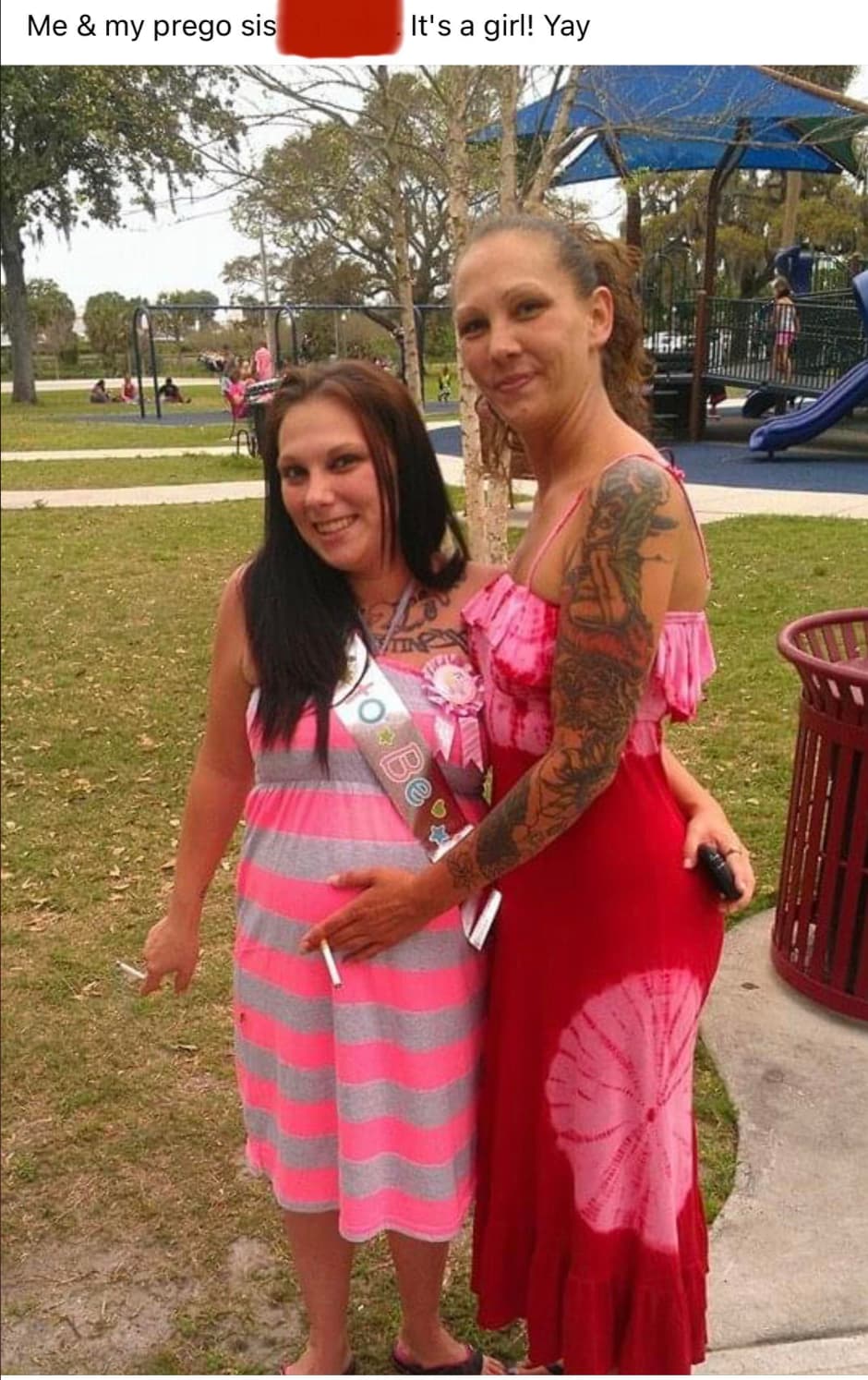 girl - Me & my prego sis It's a girl! Yay to Be